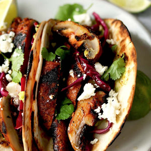 Mushroom Tacos with tomato salsa (Supper, July 23)